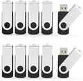 Aiibe 32GB USB Flash Drives Thumb Drive 10 Pack Bulk 32 GB Flash Drive USB 2.0 Memory Sticks Swivel Jump Zip Drives (32GB 10 Pack Black)