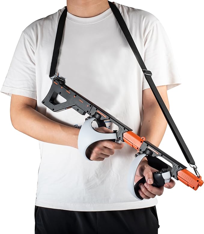 Pistol Grip Controller Accessories for PS VR2 2 in 1 Rifle Grip With Stock and Sling Gamepad Shooting Bracket Mount for VR2 FPS Games Resident Evil Village Pistol Whip