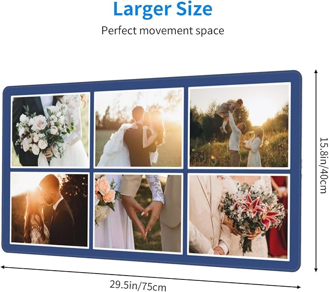 Custom Large Mouse Pad with Photo Personalized Mouse Pads with Picture Text Customized Non-Slip Mousepad for Gaming Offices Home Computer Desk 16x29.5in