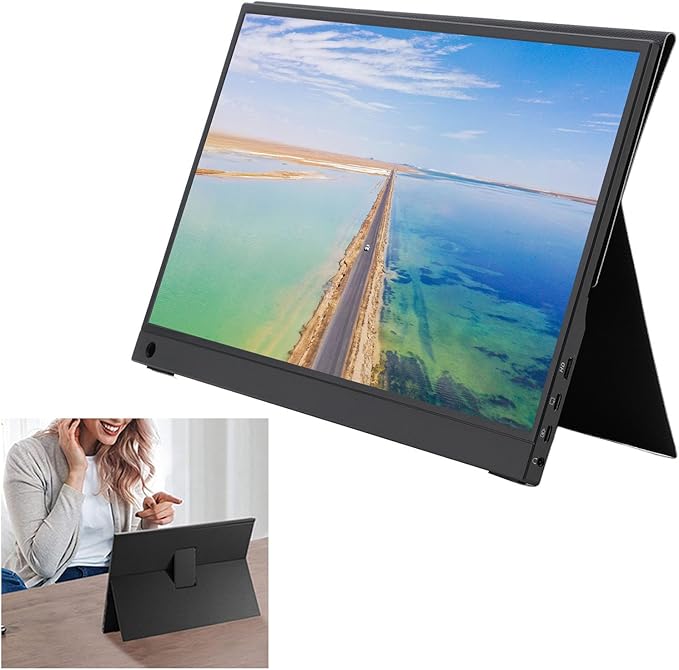15.6 Inch Portable Monitor with Touchscreen HDR Display Dual Screen Usage Mobile Screen Projection Wide Compatibility Lightweight and Portable