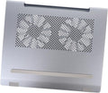COHEALI Laptop Cooling Pad with Dual Quiet Fans Aluminum Ventilated Stand for Laptops Up to Ergonomic Height for Posture Support USB Powered Cooler with RGB Light Effects