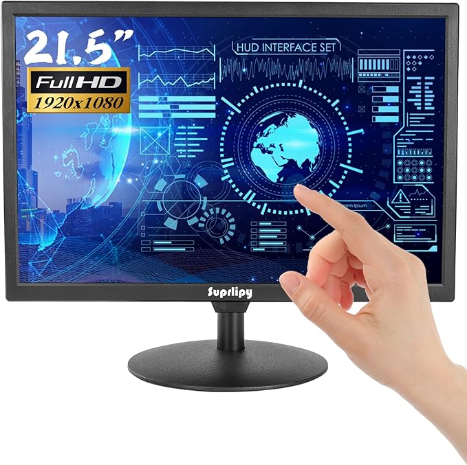 21.5 Inch Touch Screen Monitor FHD1920x1080 Support HDMI VGA AV USB BNC 10 Points Capacitive Touch TFT LED 16:9 Monitor for Laptop PC Xbox PS5/PS4 Switch POS Systems Built-in LounSpeakers
