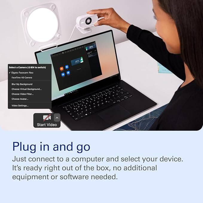 Elgato Neo Video-Lighting Bundle - Facecam Neo Full HD Webcam (Light Correction) Key Light Neo (Onboard Controls) - Video Calls Recording - Zoom Teams - Plug &amp Play on PC/Mac/Laptop/Ipad