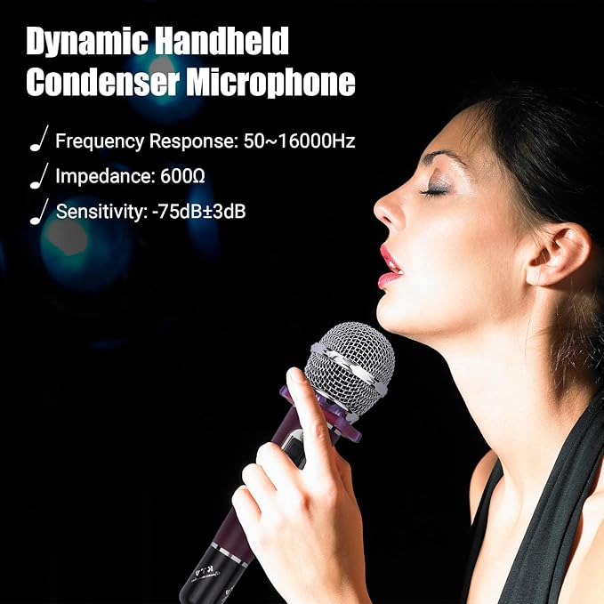 Professional Wired Microphone Zinc Alloy and ABS Construction Red/Black/Silver Grey 8.07 Inch Length 600Ω Impedance 14.76ft Cable