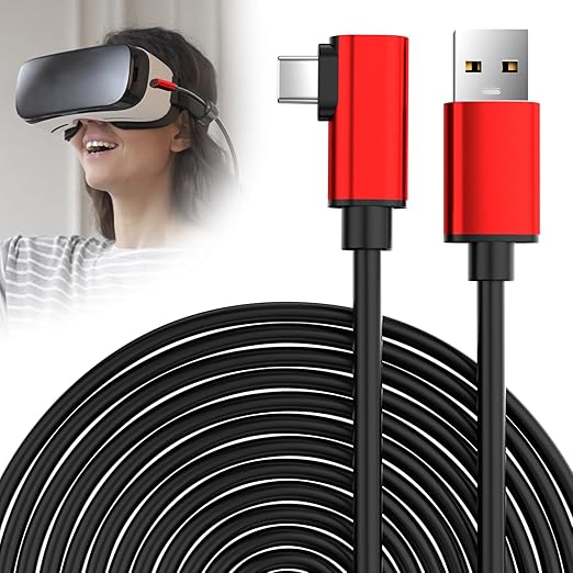 USB Headphones for PC Laptop Magnetic 7.5FT Wired Earbuds 16FT Link Cable for Apple Vision Pro 5 Meters Linking Cable for Galaxy XR for Oculus for Quest 3 3S 2 ProPico 45M USB 3.1 Long Lead for VR