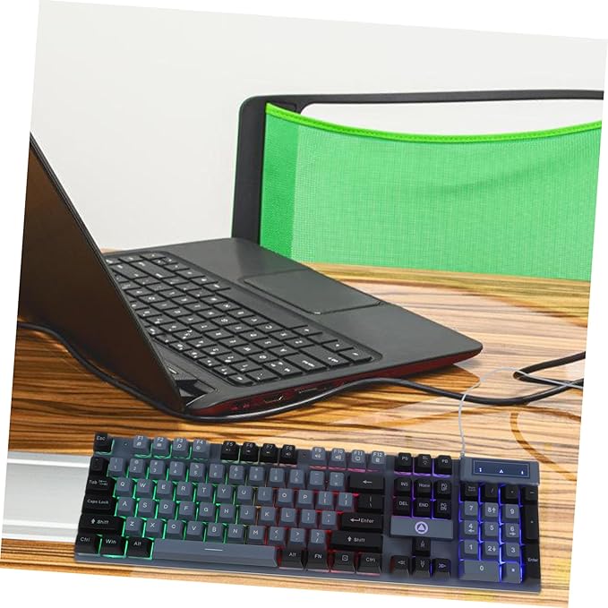 Gaming Keyboard Keys RGB Backlit Full USB Wired Design Ergonomic Mechanical Feel for Enhanced Typing for Gamers and Office Use