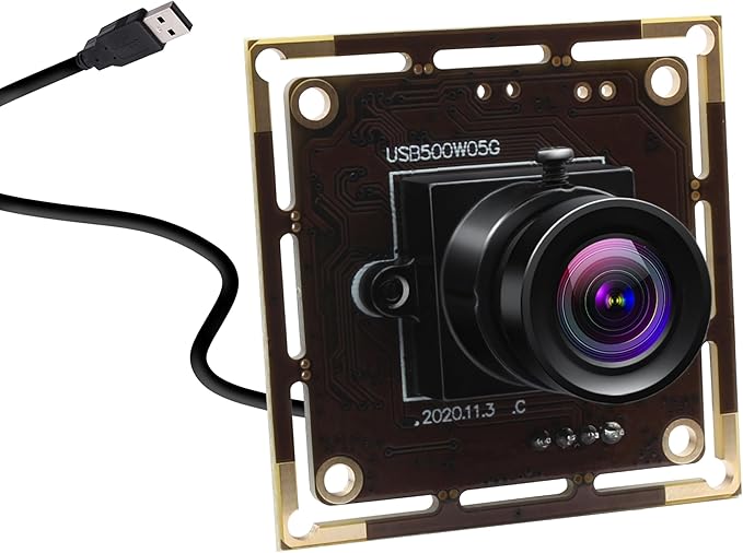5MP USB Camera Module 3.6mm Fixed Lens 1944P MI5100 Embedded Webcam Plug and Play UVC Lightburn Camera for 3D Printers Industrial Automation