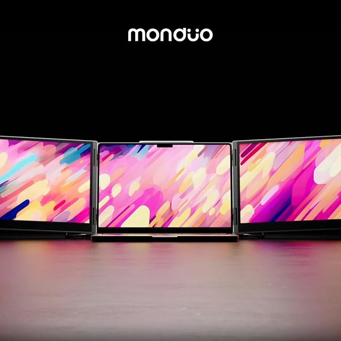 14 Pro Triple Laptop Glass Screen Extender Dual 14 2k Portable Monitors 144Hz 100% DCI-P3 500 Nits Aluminum Finish for 14 MacBook Pro &amp Windows for Gaming Creators &amp Professional