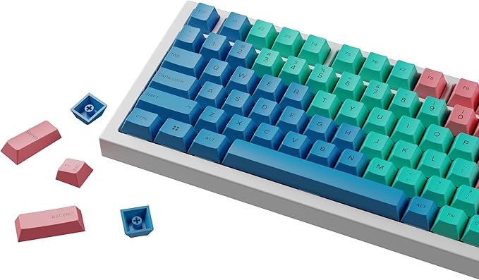 Glorious GPBT Dye Sublimated Keycaps (Pastel) - Thick PBT Plastic 114 Keycap Set for Full Size TKL Compact 75% Mechanical Keyboards