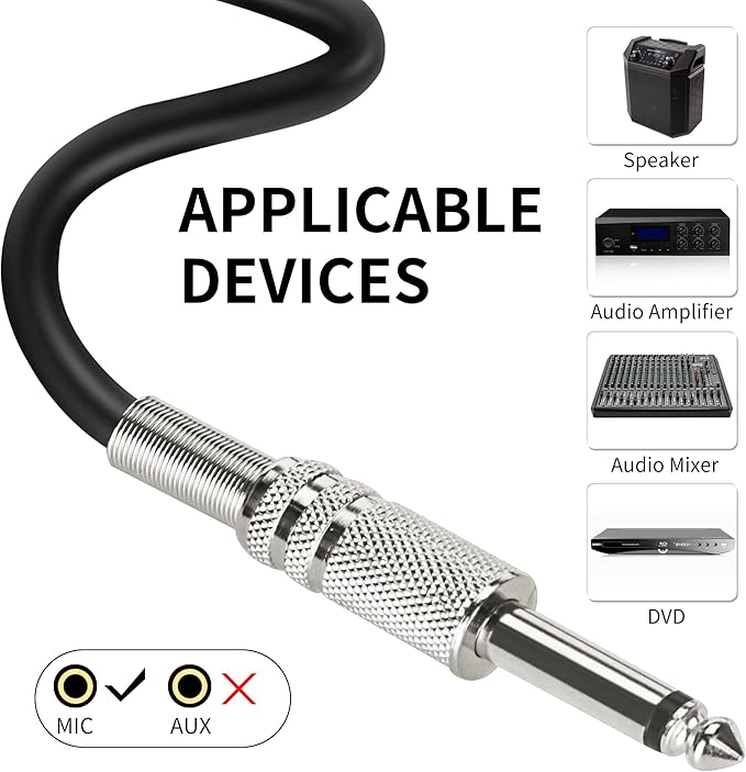 Marengo Dynamic Vocal Microphone for Karaoke SpeakerWired Handheld Mic with On and Off Switch and 13ft Detachable Cable