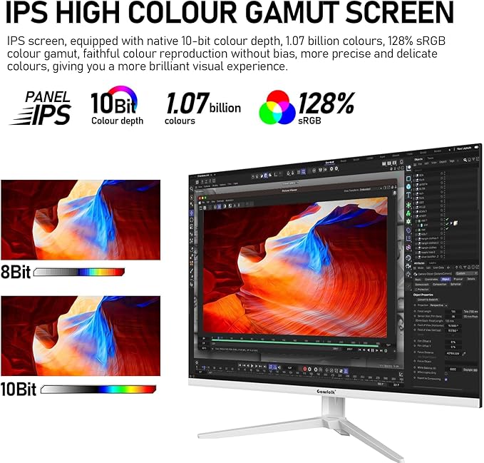 Gawfolk 28 inch UHD 4K Computer Monitor IPS Ultra HD (3840×2560p) Screen 3:2 10Bit 1.07 Billion Colours 128% sRGB Built-in Speakers 178° Wide Viewing Angle DisplayPort 1.4 &amp HDMI 2.0 White
