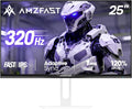 Amzfast 25 Inch White Gaming Monitor 320Hz/300Hz/240Hz FHD 1080P 1ms Fast IPS Monitor 12 Months Warranty Exchange (DP Cable) TÜV Rheinland Eye Care | AI Crosshair Night Vision Function