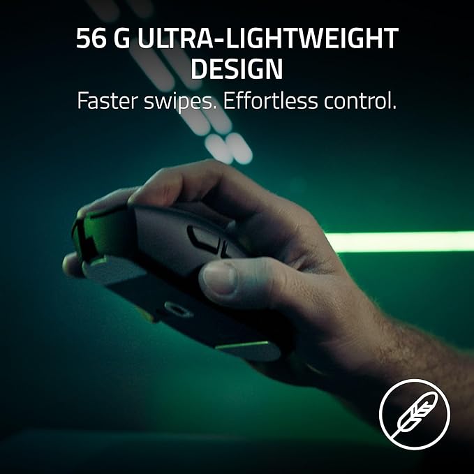 Razer DeathAdder V4 Pro Wireless Gaming Mouse: 56g Lightweight - HyperSpeed Wireless Gen-2 - Optical Scroll Wheel - Optical Switches Gen-4 - Focus Pro 45K Sensor Gen-2 - Up to 150 Hr Battery - Black