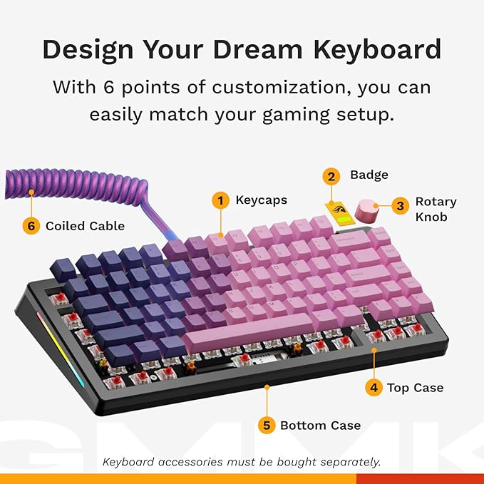 Glorious Gaming - GMMK 3 PRO HE: Wireless Gaming Keyboard Rapid Trigger Hall Effect Aluminum Body 8K Polling Rate Hotswap MX &amp Magnetic Switches Adjustable Actuation ANSI 75% Tenkeyless (Bla
