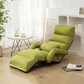 ELEFOCUS Adjustable Foldable Lazy Sofa Chair - 6 Positions Indoor Chaise Lounge with Armrests Backrest Portable Floor Bed(B)