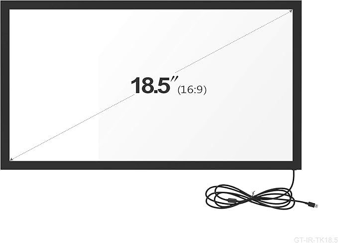 GreenTouch 18.5 Inch Multi IR Touch Screen Interactive Infrared Touch Screen Panel IR Touch Bezel with 3mm Thickness Tempered Glass…