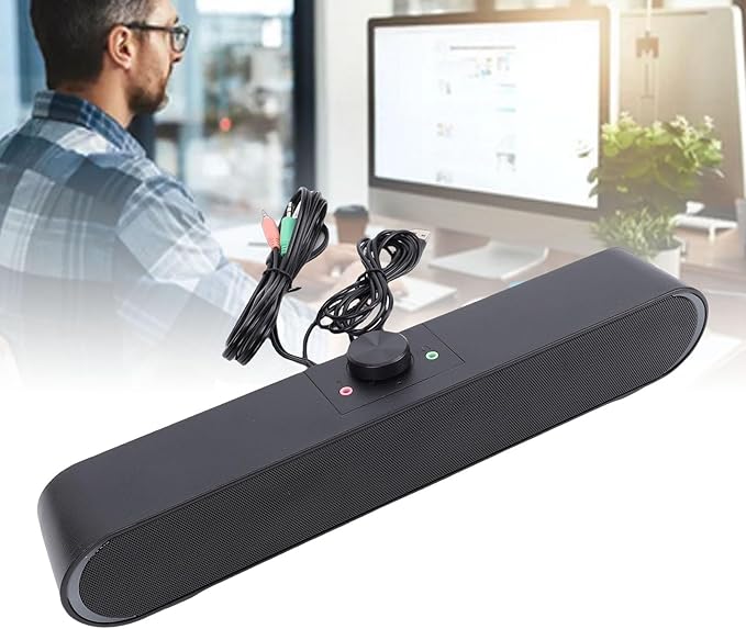 SUNGOOYUE Desktop Speaker PC Soundbar Compact Computer Speaker 3.5mm USB Sound Input with Bass Technology for Laptop Tablet Phone Smart Devices