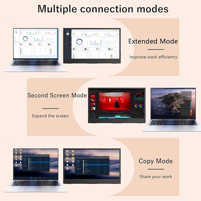 Portable Monitor Touchscreen 15.6''Laptop Screen Extender FHD IPS Touch Screen Travel Monitor with Kickstand &amp Speaker HDMI USB C External Monitors for Laptop Phone Computer Xbox Switch