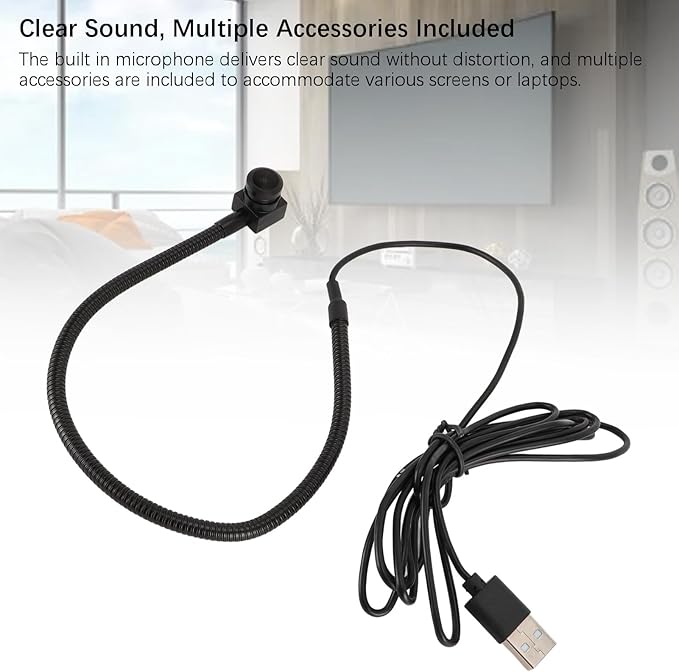Dpofirs 1080P Middle Screen Webcam Eye Center Webcam USB 8MP Fixed Focus FHD Image Built in Microphone Plug and Play