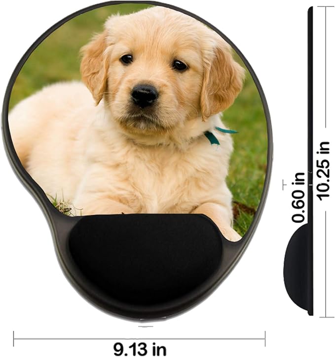 MSD Mousepad Wrist Rest Protected Mouse Pads Mat with Wrist Support IMAGE ID: 4795791 Golden retriever puppy