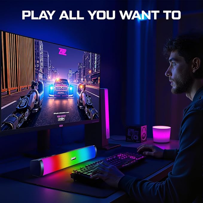 Computer Speakers for Desktop Gaming Speakers with Touch Lights PC Speakers with Surge Clear Sound USB Powered for Computer Desktop PC Laptop Monitor