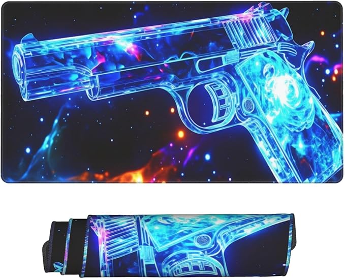 Handgun Desk Cover MatExtended Large Mouse PadComputer Laptop Mat Desk Decor for Office Game Home 30x16 Inch