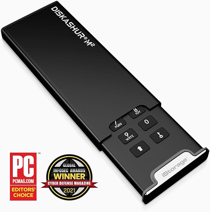 iStorage diskAshur M2 240GB | PIN authenticated Hardware encrypted USB 3.2 Portable SSD | Ultra-Fast | FIPS Compliant | Rugged &amp Portable
