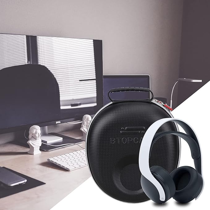 Hard EVA Protective Carrying Storage Cover Case for Sony PULSE 3D Wireless Headset Sony PS5 Headset (Black with Slot)