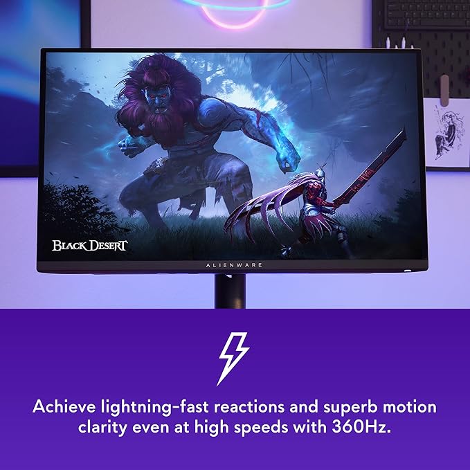 Alienware AW2725DF OLED Gaming Monitor - 26.7-inch Quantom-Dot WQHD (2560x1440) 360Hz 0.03Ms Display AMD FreeSync Premium Pro HDMI/DP/USB 3.2 Gen1 Height/Tilt/Swivel/Pivot Adjustability - Black