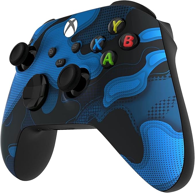 Custom Controllerzz Wireless Controller for Microsoft Xbox Series X/S &amp Xbox One - Custom Soft Touch Feel - Custom Xbox Series X/S Controller (X/S Blue Camo)