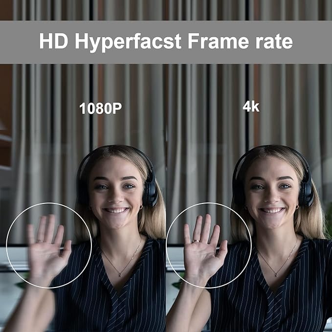 4K Webcam Conference Call TV Room Web Camera with Dual Microphones &ampSpeaker | All-in-One USB Video Camera 116° Wide Angle AI Auto Framing | Compatible with Zoom OBS