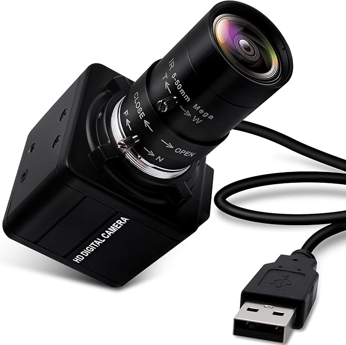 4K Ultra HD 5-50mm Zoom Manual Lens USB Web Camera 2160P IMX317 Sensor 10X Varifocus Close-up USB Webcam for Windows/Linux/Raspberry Pi
