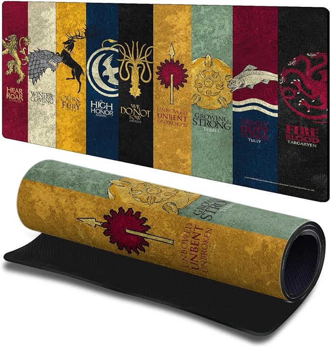 Head Case Designs Officially Licensed HBO Game of Thrones All Houses Graphic Art 23.62 x 11.81 x 0.12 inches (600 x 300 mm) - L Gaming Office Desk PC Keyboard Mouse Mat Pad