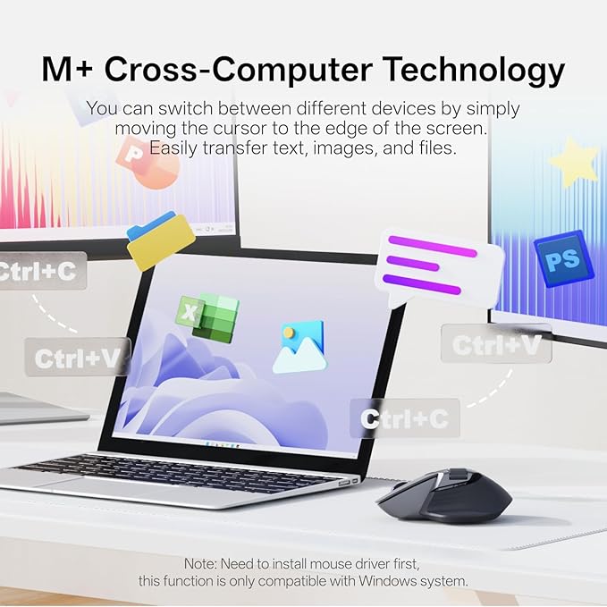 Rapoo MT760 PRO Wireless Mouse NearLink + Bluetooth 5.0 Multi-Device 12K DPI 2K Polling Ergo for Work &amp Gaming 11 Programmable Buttons On-Board Memory Quiet Clicks USB-C 120 Days Battery