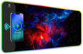 ToLuLu RGB Wireless Charging Gaming Mouse Pad 7.5/10/15W 10 Light Modes LED Mouse Pad Computer Keyboard Mat Mousepad 800x300x4MM Extended Large Desk Pad Desk Mat for Gamer Red Blue Galaxy