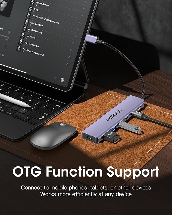 USB C Hub 10Gbps 4-Port USB 3.2 Multiport Data Adapter for Laptop 1 Type-C Pass-Through Charging Port 2 USB 2.0 Splitter to USB- C Compatible with MacBook IPad Pro Surface Pro XPS and More