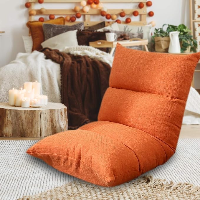 TOY Lazy Sofa Bed Computer Chair Back Lazy Single Small Sofa Folding Japanese Dormitory Bay Window Floor Sofa Single Sofa ChairFloor ChairLazy Sofa Multi-Level Adjustment Bedroom SingleBlue