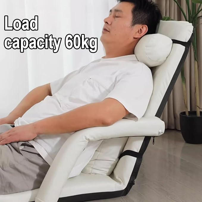Gaming Floor Chair with Arms Backrest 6 Adjustable Positions Indoor Chaise Lounger Bed Clean with One Wipe with Headrest and Lumbar Support Multi-Color(Rose)