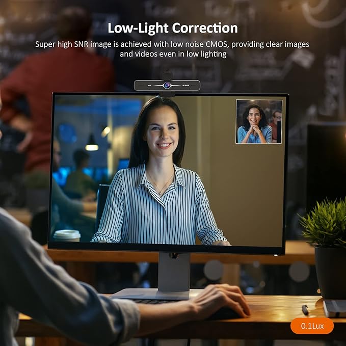 NexiGo Zoom Certified N970P 4K Webcam Onboard Flash Memory Al-Powered Auto-Framing Adjutable Field of View Sony Sensor Dual AI Noise-Cancelling Mics Works with Teams/Zoom/Webex/Google