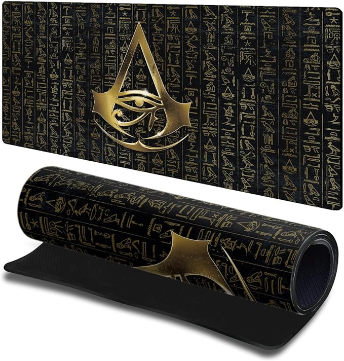 Head Case Designs Officially Licensed Assassin's Creed Logo 3D Heiroglyphics Origins Graphics 23.62 x 11.81 x 0.12 inches (600 x 300 mm) - L Gaming Office Desk PC Keyboard Mouse Mat Pad