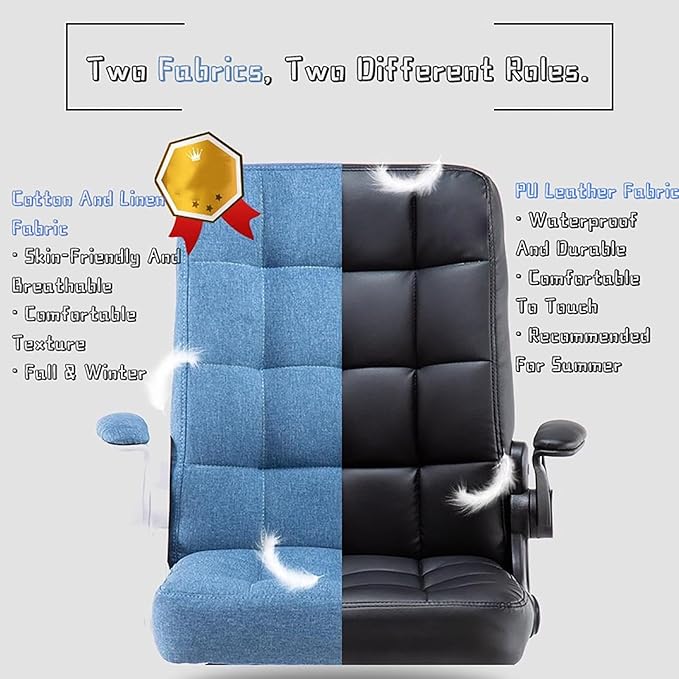 BK&ampMF Modern High-Back Home Office Chair Ergonomic Desk Chair Task Swivel Chair with flip-up Armrests with Lumbar Support for Back Pain WomenG