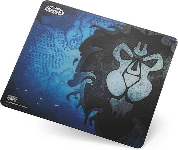 Blizzard WoW Game Glass Mouse Pad Tempered Glass Mousepad for Gaming Ultra-Smooth Surface for Top Precision &amp SpeedEasy to CleanNon-Slip Rubber BaseOfficial Licensed13.8in*11.8in (Alliance-B