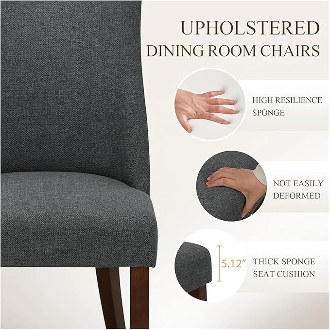 Adjustable Office Computer Chair with Armrest 1pcs Comfortable Upholstered Wood Dining Room Seats Chairs with Back Fabric Furniture