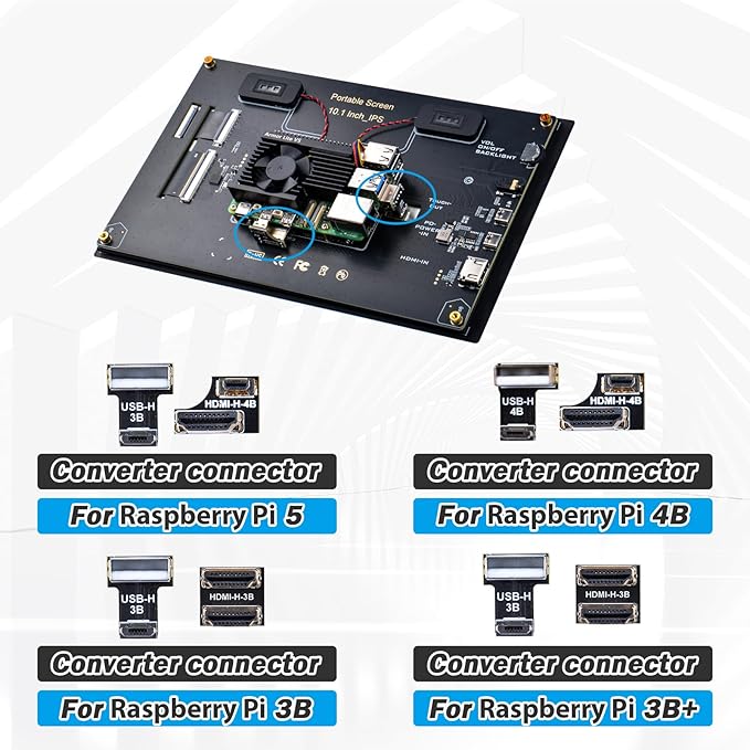 GeeekPi 10.1 inch Capacitive Touchscreen for Raspberry Pi HDMI Monitor IPS 1280X800 LCD Display with Dual-Speaker for Raspberry Pi 5/4B/3B+/3B/B+ with Mount Hole to Install Raspberry Pi Board