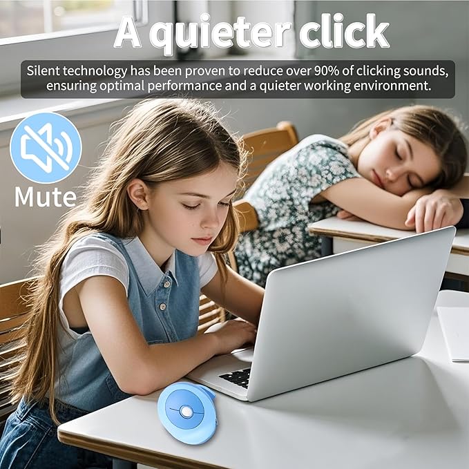 Mini Ergonomic Mouse for Small HandsDual-Mode Wireless Bluetooth Vertical Mouse - Rechargeable Silent Multi-Device Connection Ideal for Laptops and Desktops (Blue)
