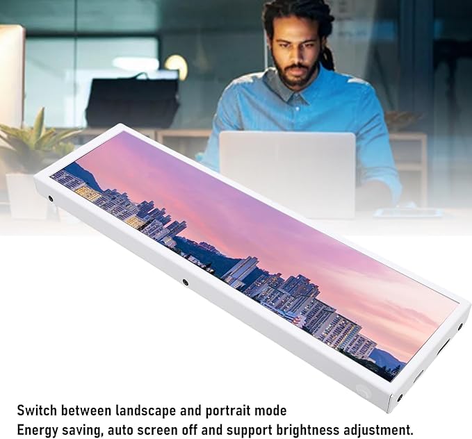 Sanpyl 8.8 Inch Touchscreen Monitor 1920x480 5 Point Touch Long Bar Display Secondary Screen for PC Case CPU GPU Data Monitor