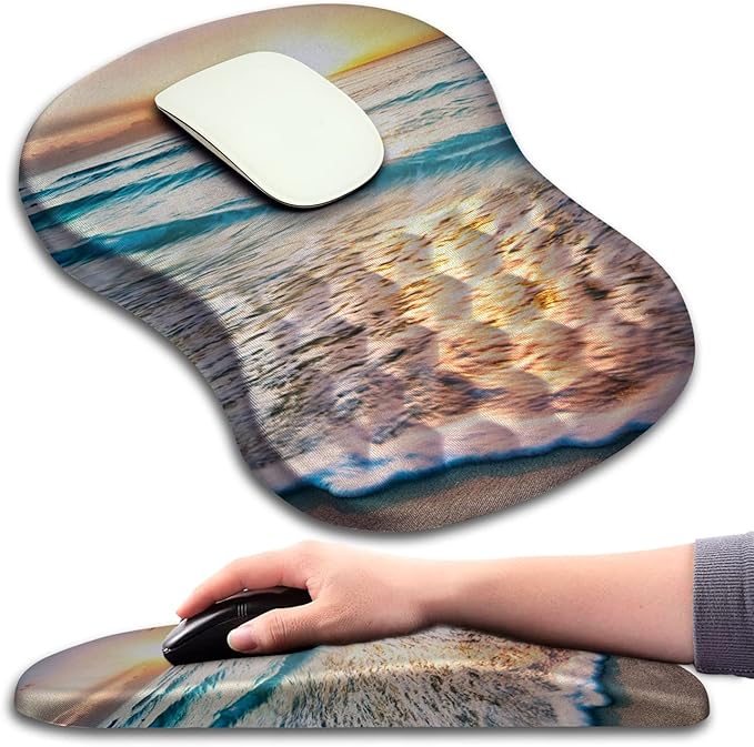 Mouse Pad Wrist Support Ergonomic Mouse Pad with Massage Dot Comfortable Computer Mouse Pad for Laptop Wrist Rest Pain Relief Mousepad with Non-Slip PU Base for Office &amp Home 12 x 8 in
