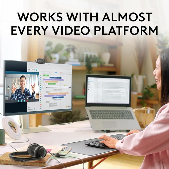 Logitech Brio 101 Full HD 1080p Webcam for Meetings Streaming Desktop Laptop PC - Built-in Mic Shutter Works with Zoom Nintendo Switch 2’s new GameChat Mode USB-A-Black Pack of 10