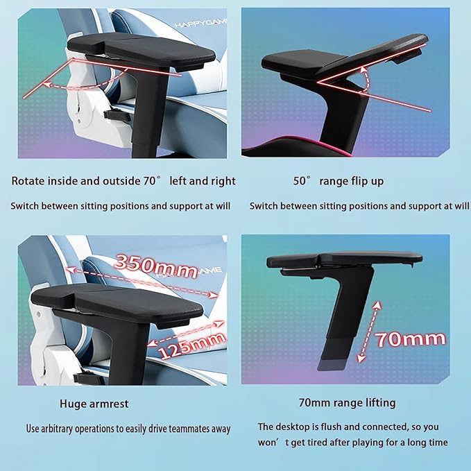 Ergonomic Gaming Chair One-Piece All-Steel Frame Multifunctional Robotic Arm Sedentary Comfortable Gaming Chair Reclining Chair Home Computer Chair B BlackRed