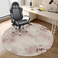 Pink Grey PU Leather Office Chair Mat for Hardwood&ampTitle Floor Marble St Pastel Toned Anti Slip Floor Protector for Home Office Marble Style Diameter 59 in